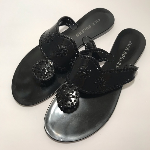 jack rogers black flip flops